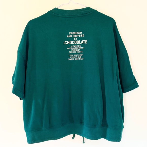 Chocoolate Green Short Sleeve Sweatshirt Tee Shirt size L - Picture 3 of 4